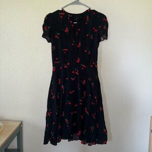 Ralph Lauren Black Dress with Red Cherry Design